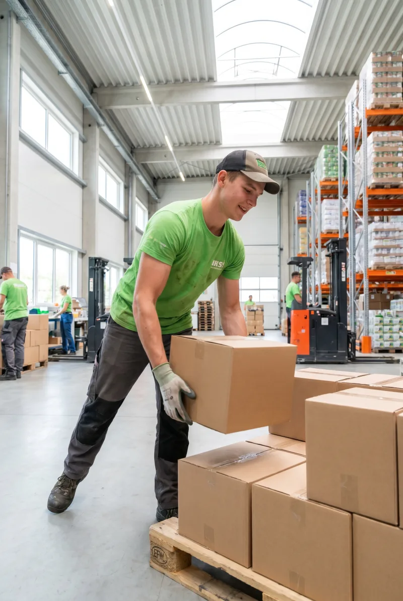 Warehouse helper picking orders in the warehouse
